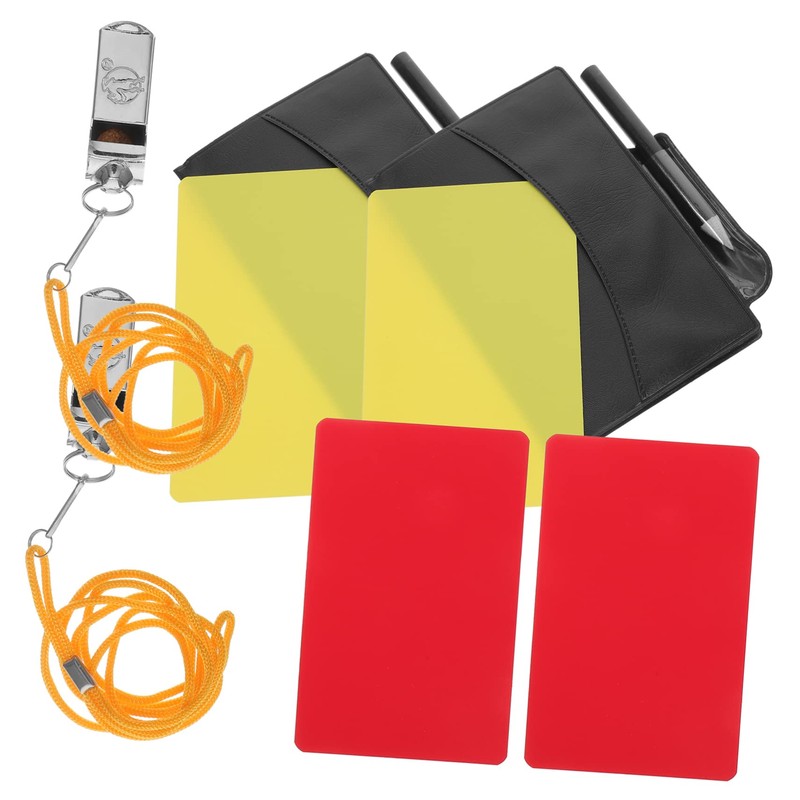 Kisangel 2 Sets Pvc Soccer Referee Cards Red Yellow Multi-purpose