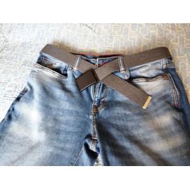 UPGRADE 3STYLE Military Type Sliding Belt Black Grey 2-4cm 148cm, Black Grey 2-4 cm