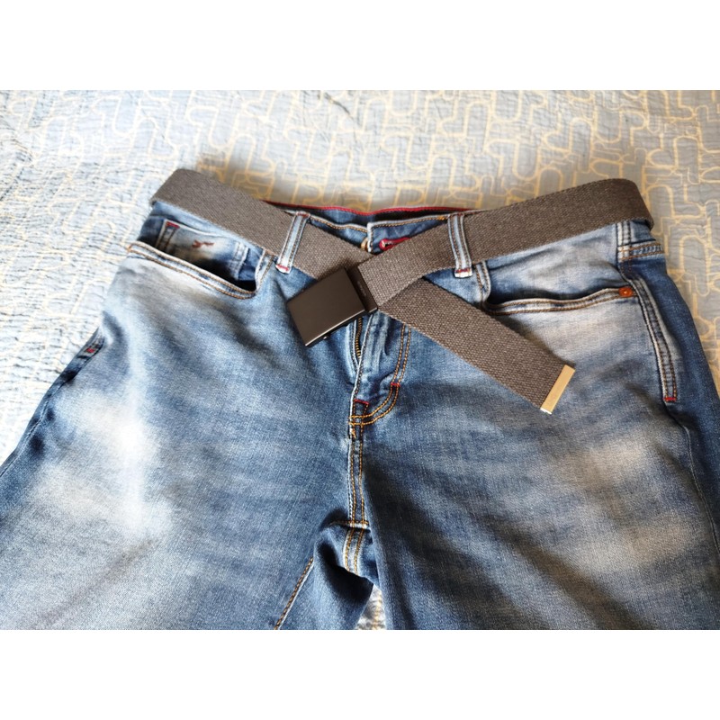 UPGRADE 3STYLE Military Type Sliding Belt Black Grey 2-4cm 148cm,