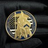 Thin Blue Line Police Officer Coin – Spartan Warrior Design