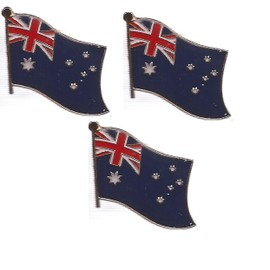 3 Australia Flag Lapel Pins - Enamel International Tie & Hat Badges - Perfect Souvenir Pins Made of Durable Metal (3 Australia Pins)