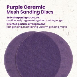 MAZING 9" Purple Ceramic Sanding Discs, 10 Packs Wet Dry Hook & Loop Backing Sandpaper Round 80 120 180 240 320 Mixed Grits for DA & Random Orbital Sanders, Automotive Wood Metal Polishing & Sanding
