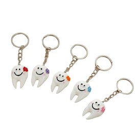 Damaiyyy Key Ring, Cute Teeth Keychain 5 Pieces Key Ring Fashion Personality Keyring for Girlfriend Bag Charm/Christmas/Valentine's Day/Birthday Gift