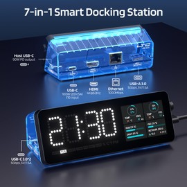 LTC LTC Laptop Docking Station, 7-in-1 USB C Hub with Screen, Multiple Built-in Apps, Multiport Adapter with HDMI 4K@60Hz, 90W Power Delivery, USBC & USBA Data Ports, Dongle for MacBook, Dell, and More