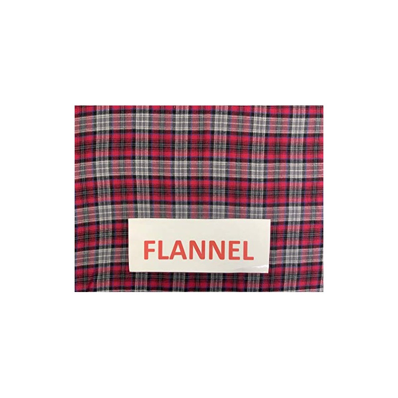 56” Wide 100% Cotton Flannel Red/Grey