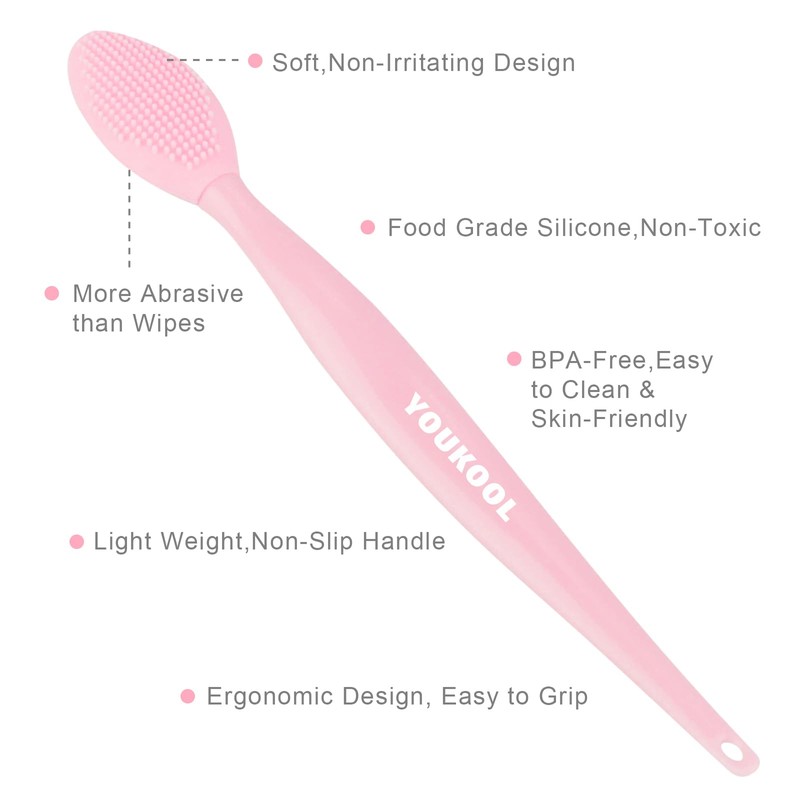 Lip Scrub Brush,Double-Sided Silicone Exfoliating Lip Brush Tool for Smoother