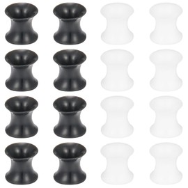 Goerhsjie Silicone Ear Gauges Tunnels Plugs for Ears Women Men Size 6mm 2G 2 Gauge Earrings Black Invisible Plastic Rubber Stretching Kit Double Gage Retainer Starter Stretchers Expander