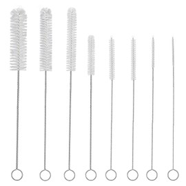 8 Pack Straw Brush Cleaner with Different Diameters (3mm-30mm) - 12" Long Nylon Brush for Water Bottles, Baby Bottles, Sippy Cups & Tumblers | Reusable Tube Cleaner for Straws and Narrow Pipes