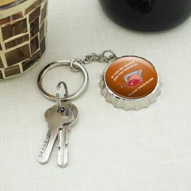 If You're Happy and You Know It Clamp Your Hams Clap Hands Funny Humor Keychain Chrome Plated Metal Pop Cap Bottle Opener