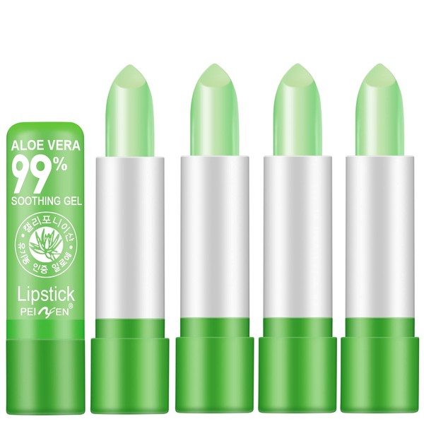 5 Packs Aloe Vera Lipstick, Magic Temperature Color Change Lipstick