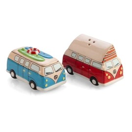 Surf & Camper Combi Kombi Vintage Retro Ceramic Salt & Pepper Shakers Set