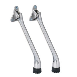 HOME&I Kickdown Door Stopper,7-Inch Door Holder Kick Door Kickstand Rubber Foot (Satin Nickel, 7 Inch x 2 Pack)