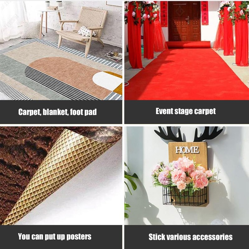 2 Rolls Clear Strong Carpet Tape 2cm x 10m Removable