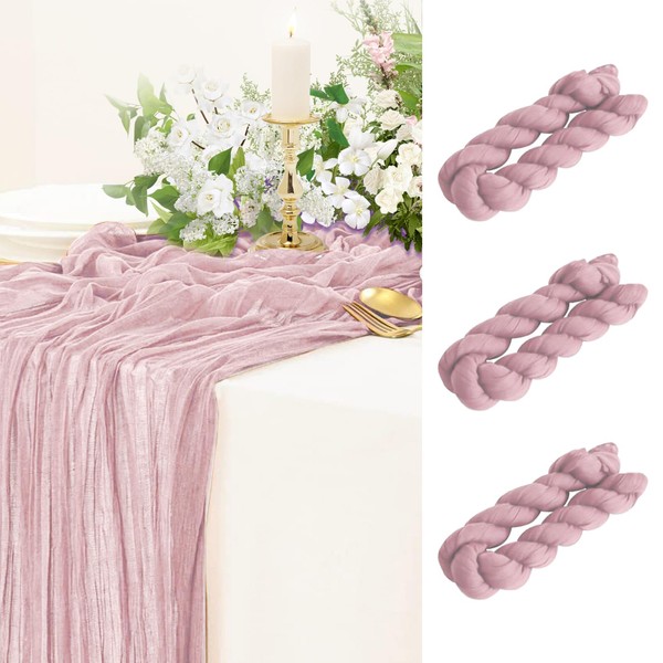 Table Runner Cheesecloth 10 FT Boho Rustic Table Runner Gauze