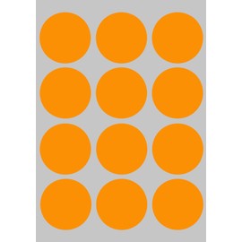 38mm sticker - colour-coding labels, size 3.8 cm, sticky dots by Royal Green, neon orange 180