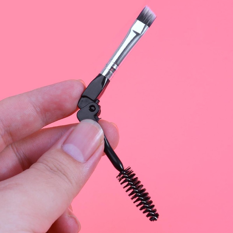 10 Piezas Cepillo Plegable Doble, Maquillaje Portátil Negro