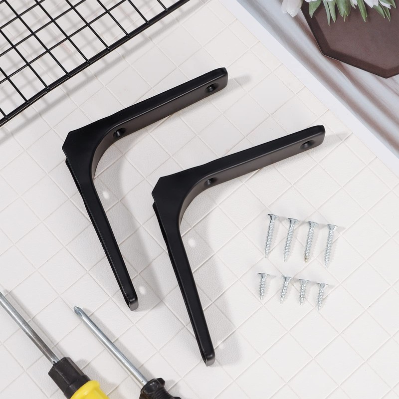 Hitchlike Set of 4, Shelf Bracket, L-Shaped, Steel Bracket, Shelf