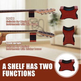 Guitar Neck Support, String Instrument Neck Support Guitar Neck Support Cradle Guitar Luthier Tool for Electric Acoustic Guitar Neck Rest Wooden Neck Rest for Repair, Cleaning Care, Mahogany Colour