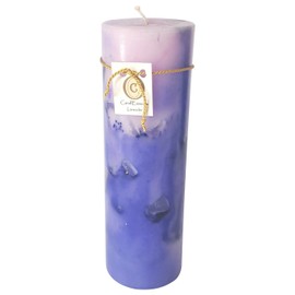 Handmade Scented Candle - Long Burning Pillar - Lavender Scent (Large)