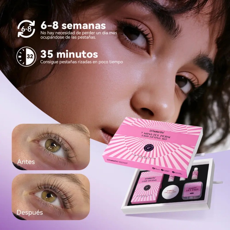 Kit Profesional Lash Lifting De Pestañas Rosa Damman