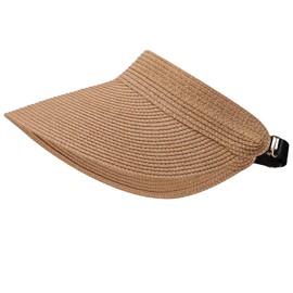 ESTAMICO Women's Straw Sun Visor, UV Protection, Sun Hat, Folding, khaki
