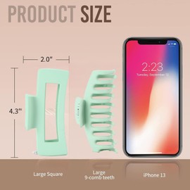 LuSeren Colorful Hair Claw Clips for Girls – 4.3 Inch Cute Matte Claw Clips in Pastel Green, Pink, Blue & Purple – Lightweight Strong Hold Hair Accessories for Teens & Women