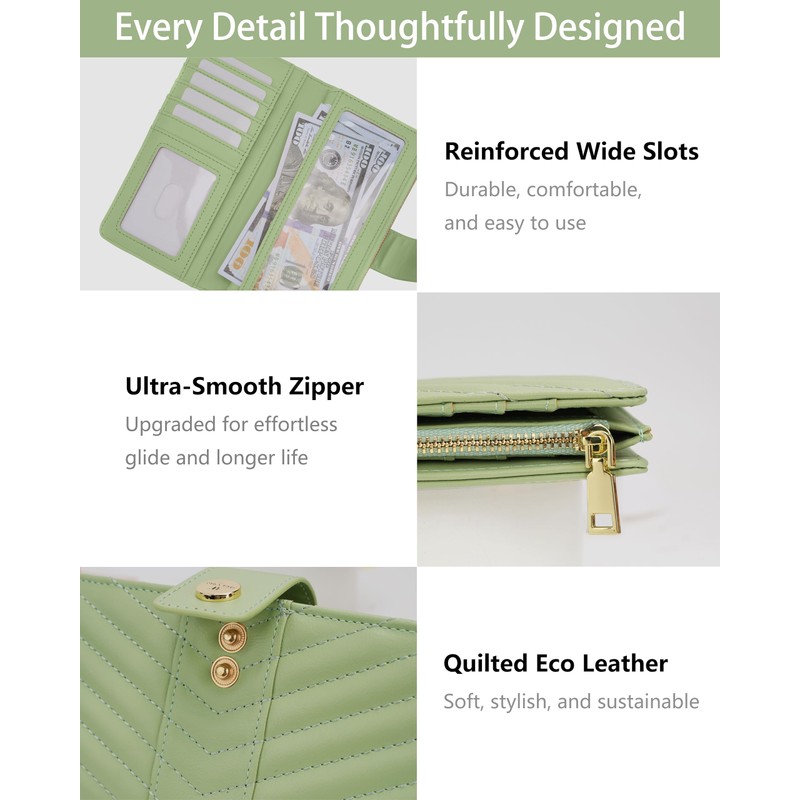 Sunpour Wallets for Women,RFID Blocking Wallets Ladies Thin Trifold Wallets