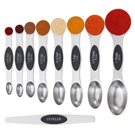 Magnetic Measuring Spoons Set (9-Piece), Stainless Steel Cooking Spoons Measuring Spoons for Dry and Liquid Ingredients