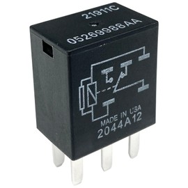 6-Pack 21911C 05269988AA Relays 12VDC 10A 5-Pin SPDT Automotive Relay - Compatible with Select Chrysler, Jeep, Dodge Vehicles - Fixes Headlight, Wiper & Dual-Circuit Failures