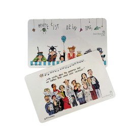 Sweetdesign 2 Breakfast Boards with Motifs of Barbara Freundlieb, Chopping Board, Birthday, Approx. 14.8 x 23.4 cm