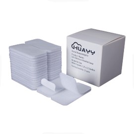 HUAYY (White 32 Pairs 1.2 x 2.5 in)Rectangular Hook & Loop Sheets Self Adhesive,Industrial Strength Sticky Back Fasteners Heavy Duty Hook and Loop Tape,Organizing or Hanging Items Indoors or Outdoors