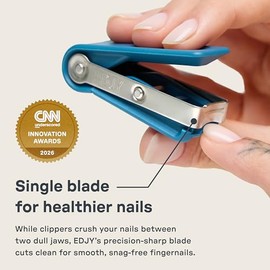 EDJY Cortauñas para uñas de las manos - Cortauñas de acero inoxidable de precisión para uñas de las manos | Cuchilla afilada, diseño ergonómico, durad