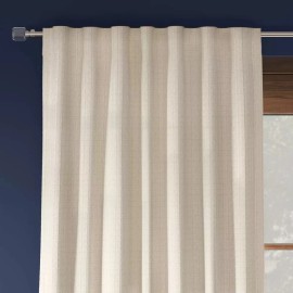 Threshold New Ivory Textured Plaid Single Lined Blackout Curtain Panel 50" x 84"