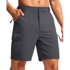Pudolla - Pantalones cortos de senderismo para hombre, de 7 pulgadas, ligeros, de secado rápido, casuales, para trabajo, para hombres, viajes de verano, golf, con 5 bolsillos, Carbón vegetal, X-Large