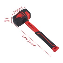 Rubber Mallet, HOUSERAN Rubber Mallet Hammer with Hook, 20 oz Rubber Hammer with Solid Rubber Head & Non-Slip Soft Grip, Mallet Hammer for Camping, Woodworking, Flooring, DIY Projects and Landscaping