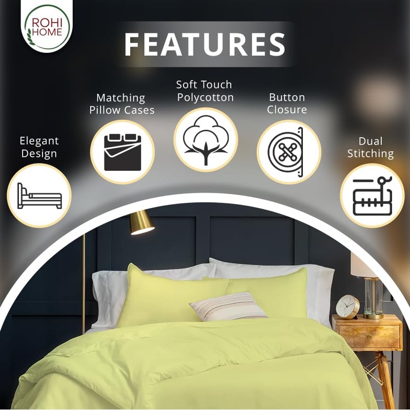 Rohi Easy Care plain Single Duvet Cover set – Soft