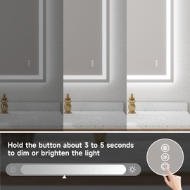 28"x36" LED Mirror for Bathroom, Light Up Bathroom Mirror with Front Light and Backlit, Anti-Fog, Memory, Dimmable 3 Colors Lighted Bathroom Mirror, Shatterproof, Horizontal or Vertical Wall Mounted