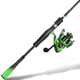 Sougayilang Spinning Fishing Rod Reel Combo,Two Pieces Pole with Super Smooth and Powerful Spinning Reel for Freshwater