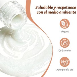 CHERIMOYA Esmalte Gel Alta Pigmentación UV/LED 8ML-Blanco Nácar Verde Claro | Cobertura Uniforme desde la Primera Capa, Brillo Tipo Salón, Textura Aut