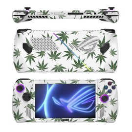 MightySkins Glossy Glitter Skin Compatible with Asus ROG Ally - Pot Leaves Green | Protective, Durable High-Gloss Glitter Finish | Easy to Apply