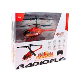 ODS Radiofly Kansas 40316 Remote Control Helicopter for Children, 4 Functions, LED Light and USB Charging, Length 21 cm, 8 Years, Colour Red and Orange