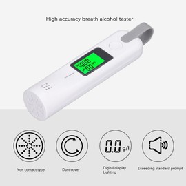 Luocute Alcohol Breathalyzer Tester, Portable Alcohol Tester with Digital LCD Display for Home or Party Use, Personal Breathalyzer Keychain (White)
