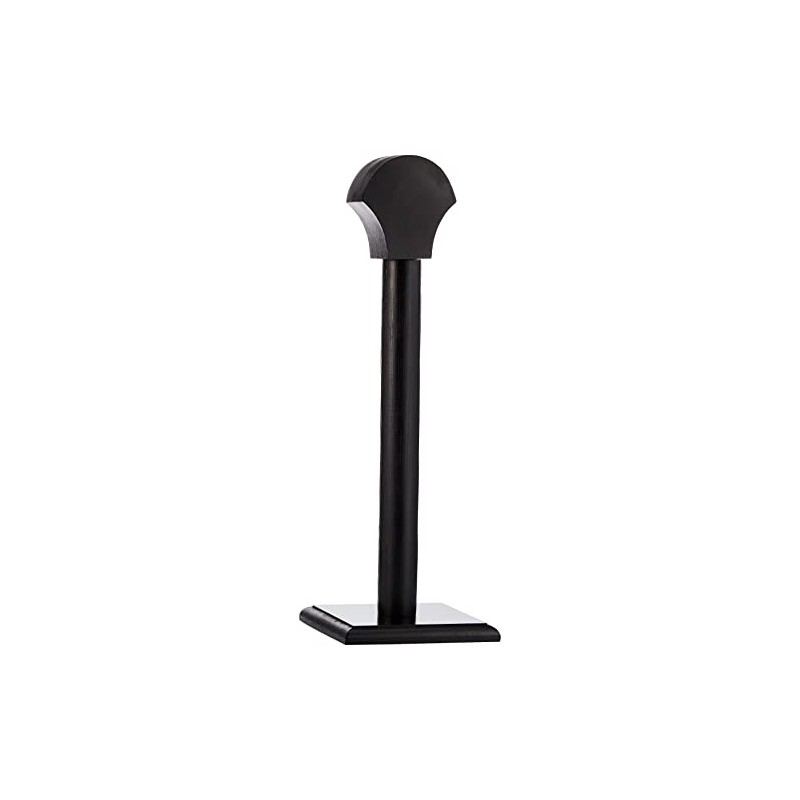 SZCO Supplies 17” Black Wooden Full-Sized Helmet/Headwear Display Stand with