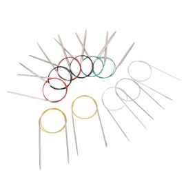 11 Pcs Circular Knitting Needles, 31.5 Inch Stainless Steel Knitting Needle 2‑8mm with Colorful Plastic Tube Small Tools for Weave