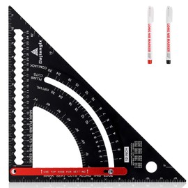 Dajianglx 12 Inch Aluminum Carpenter Square, Woodworking Adjustable Rafter Framing Square, Measuring Angle Large Triangle Ruler Layout Tool, Multifunctional Carpentry Square, Gift for Carpenters