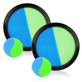 Udbrud Klettballspiel, Klettballspiel für Kinder mit 2 Fangscheiben 2 Bälle Strandspiele Klettspiel Wurfspiel Outdoor Klettball Set Klettball Strandspielzeug Ballspiele für Garten,Party