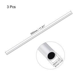 uxcell 6063 Aluminum Round Tube 7mm OD 5mm Inner Dia 300mm Length Pipe Tubing 3 Pcs