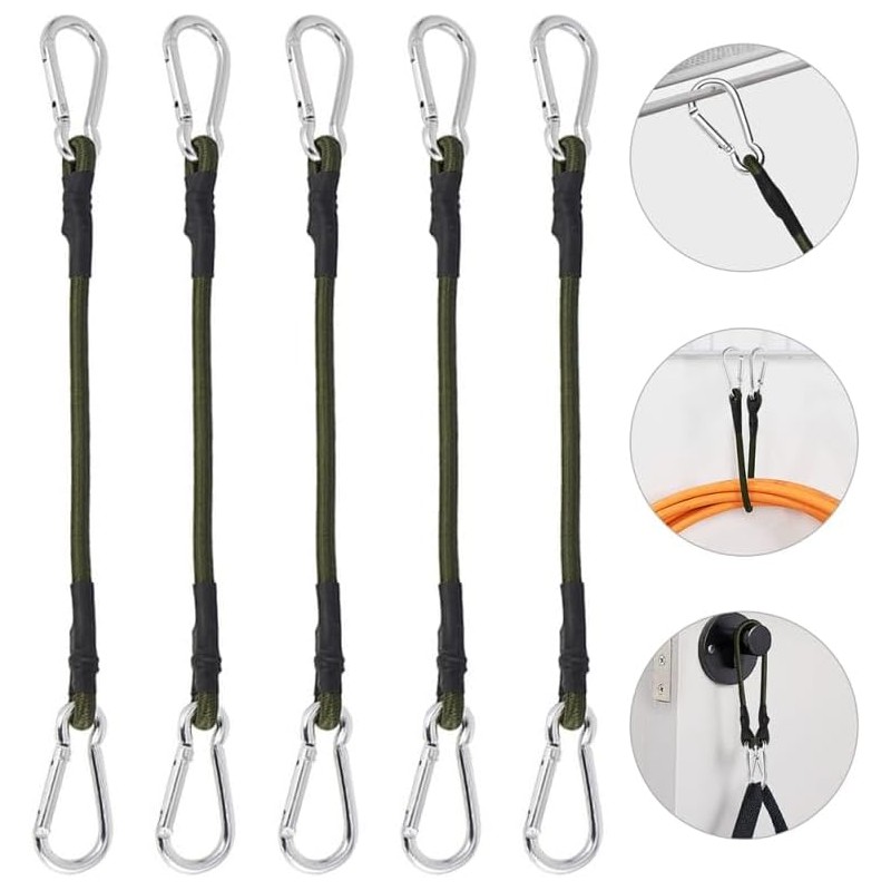 Abaodam 5 Piezas Cordones De Bungee con Ganchos Cuerda Elástica
