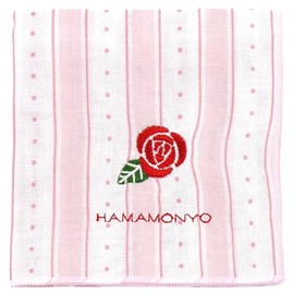 Reversible, Gauze Handkerchief, Romantic Border and Rose