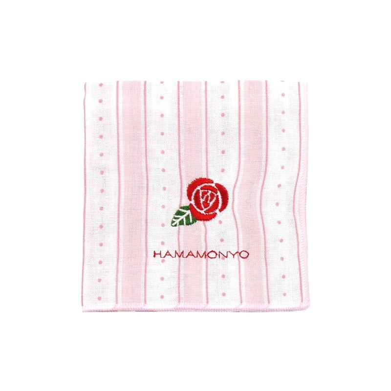 Reversible, Gauze Handkerchief, Romantic Border and Rose